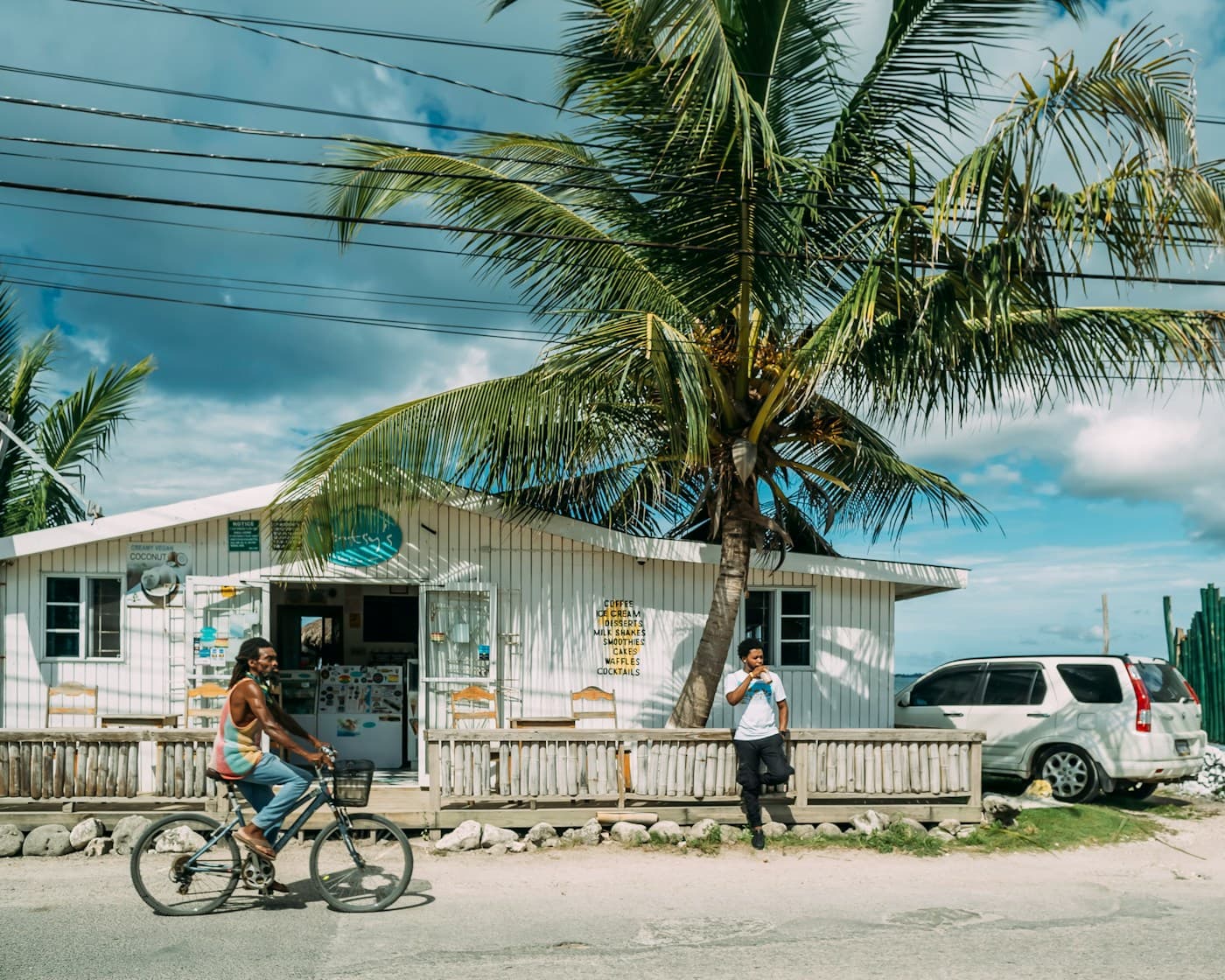 A bustling Jamaican street scene